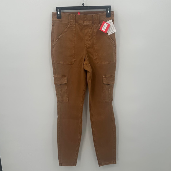 Spanx Women's Stretch Twill Ankle Cargo Pants in Honey Glow - Picture 2 of 6